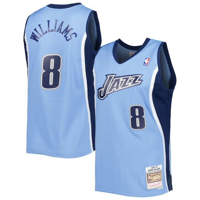 utah jazz #8 deron williams blue 2001 02 hardwood classics swingman basketball