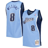 utah jazz #8 deron williams blue 2001 02 hardwood classics swingman basketball
