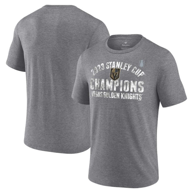 vegas golden knights heather gray 2023 stanley cup champions tri-blend t-shirt
