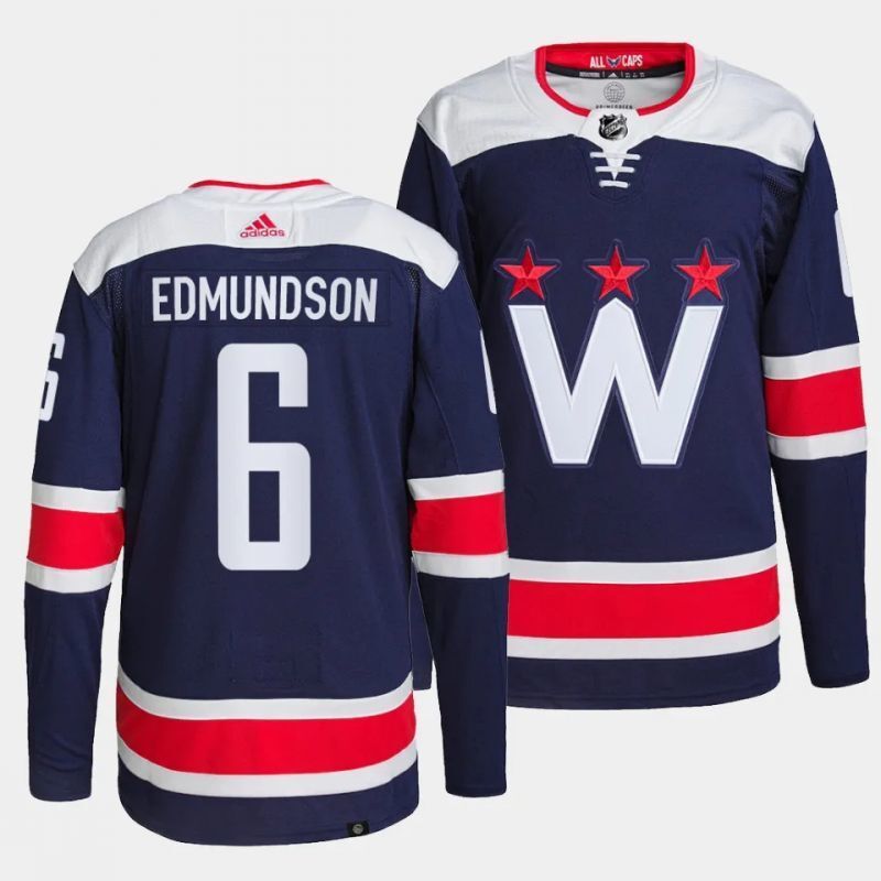 washington capitals #6 joel edmundson alternate navy authentic pro jersey