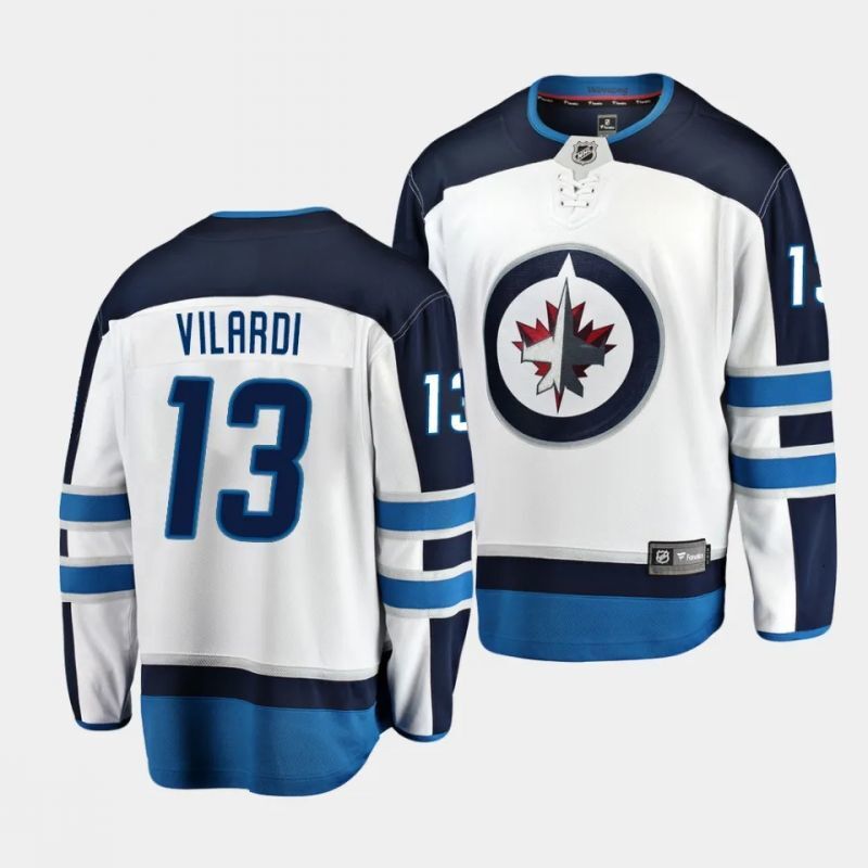 winnipeg jets #13 gabriel vilardi away white breakaway player jersey