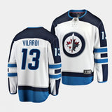 winnipeg jets #13 gabriel vilardi away white breakaway player jersey