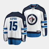 winnipeg jets #15 rasmus kupari away white breakaway player jersey
