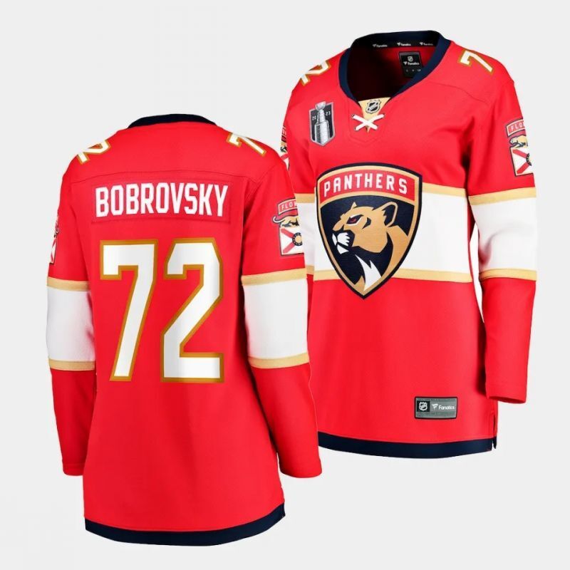women Florida Panthers #72 sergei bobrovsky 2023 stanley cup final home jersey