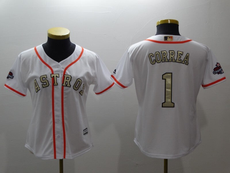 women Houston Astros #1 Carlos Correa Style 1