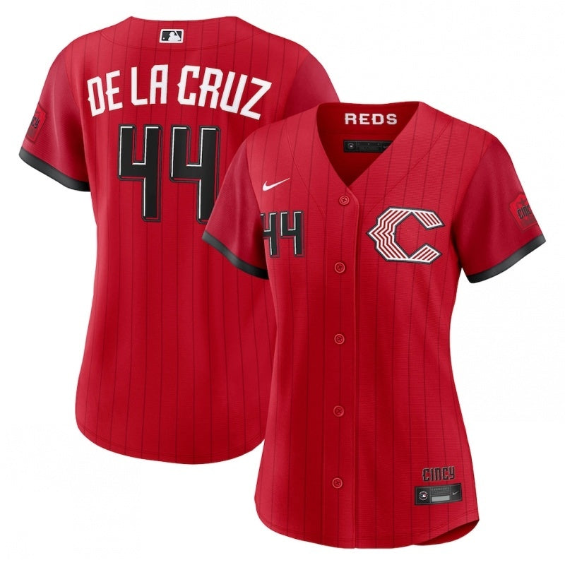 women cincinnati reds #44 elly de la cruz 2026 city connect stadium jersey - red