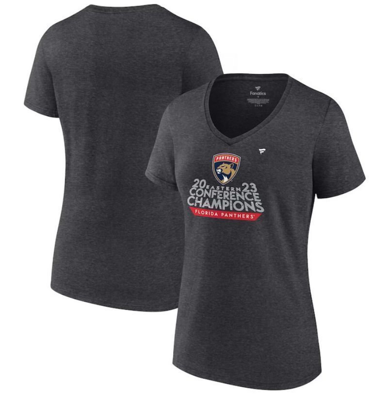 women florida panthers heather charcoal 2023 eastern conference champions locker