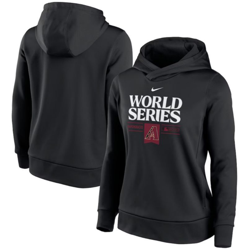women's arizona diamondbacks black 2023 world series collection pullover hoodie(run