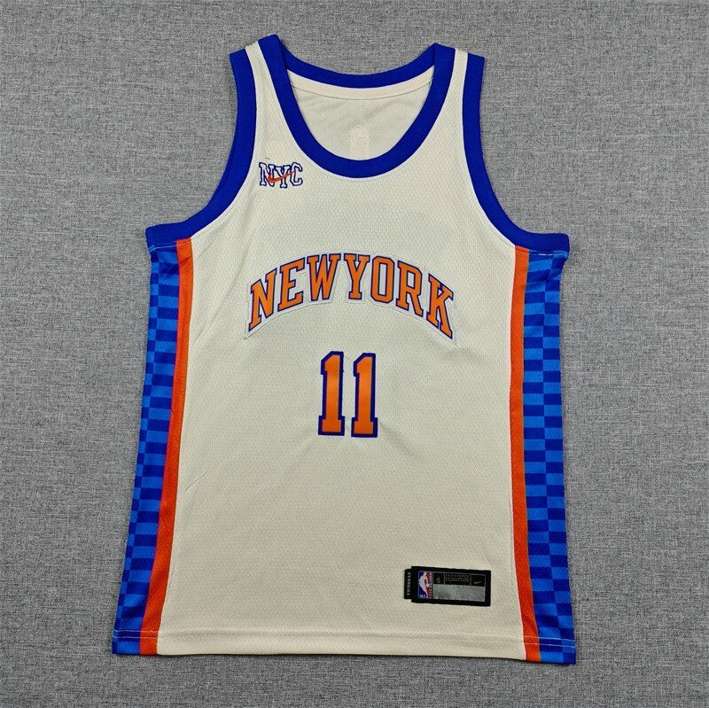 youth new yok knicks #11 jalen brunson Youth 26 Knicks 11 Off-White City Edition Style 2